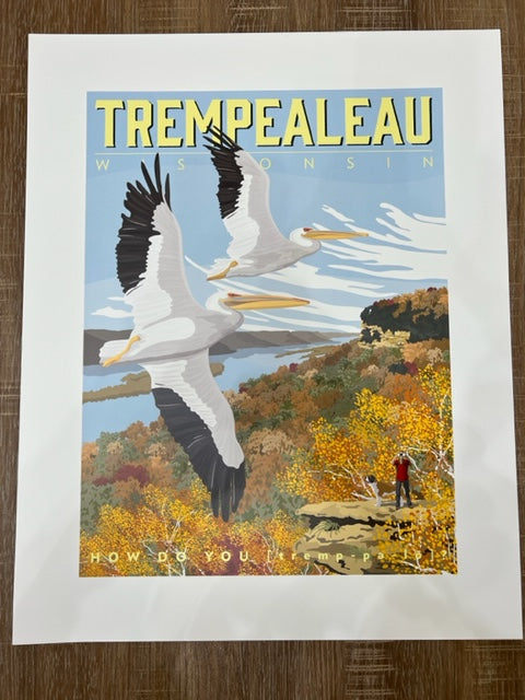 Trempealeau Pelican Poster