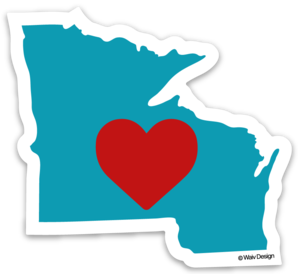 Wisconsin And Minnesota Love Stickers
